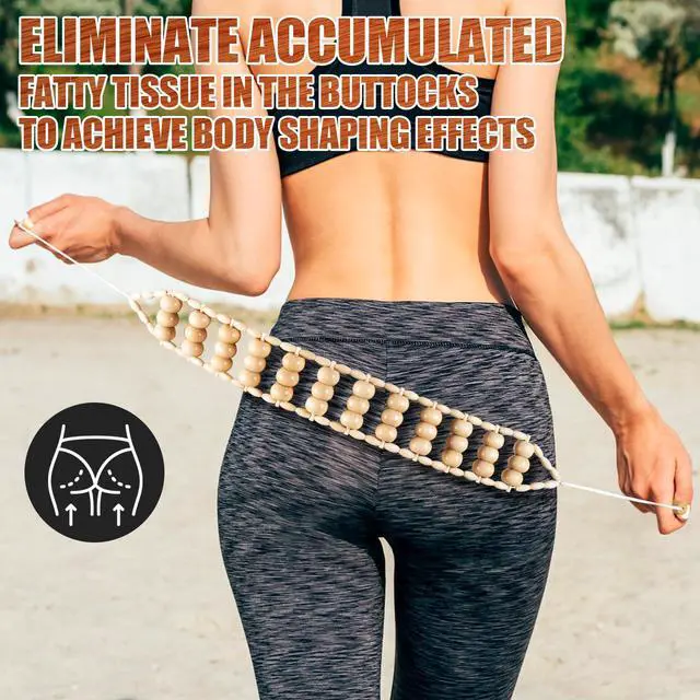 Alt view image 3 of 7 - Wood Therapy Massage Tools,Back Wooden Massage Roller Rope Tool Maderoterapia Kit Professional Cellulite Massager for Body Shaping, Contouring,Back Neck Leg Muscle Relief