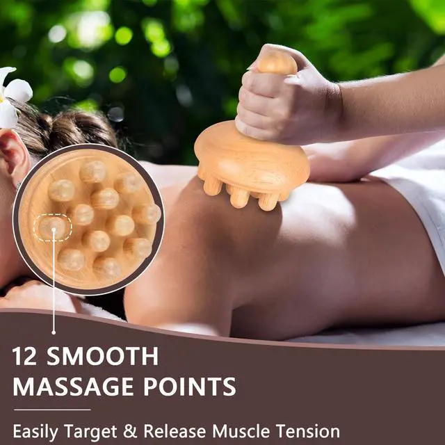 Alt view image 2 of 7 - Wood Therapy Massage Tools, Anti Cellulite Massager Body Scraping Lymphatic Drainage Massager,Trigger Point Wood Therapy Gua Sha Tool for Body Sculpting,Back, Legs, Full Body Use