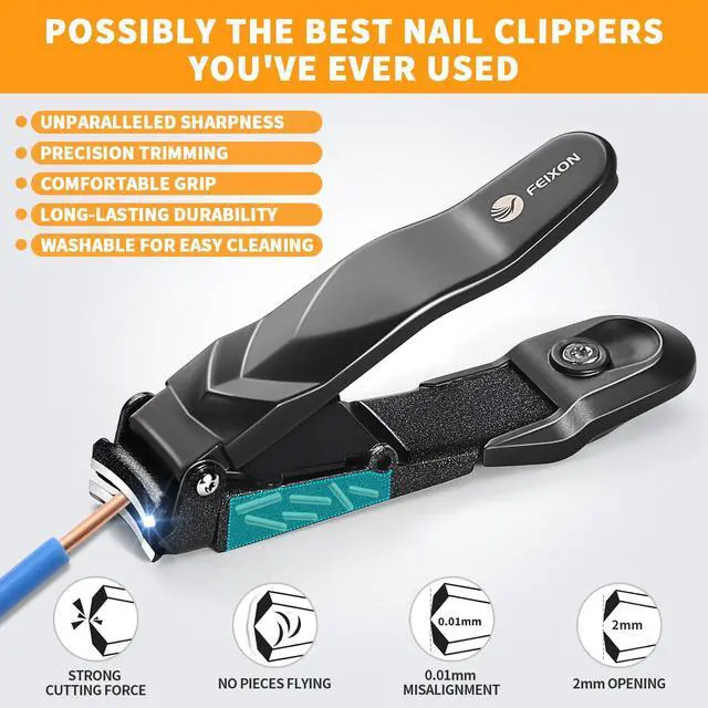 Alt view image 3 of 6 - Nail Clippers for Men Women with Catcher - No Mess,Self-Collecting Heavy Duty Nail Clippers for Fingernails & Toenails, for Adult,Home,Travel,Gifts (No Splash Design)
