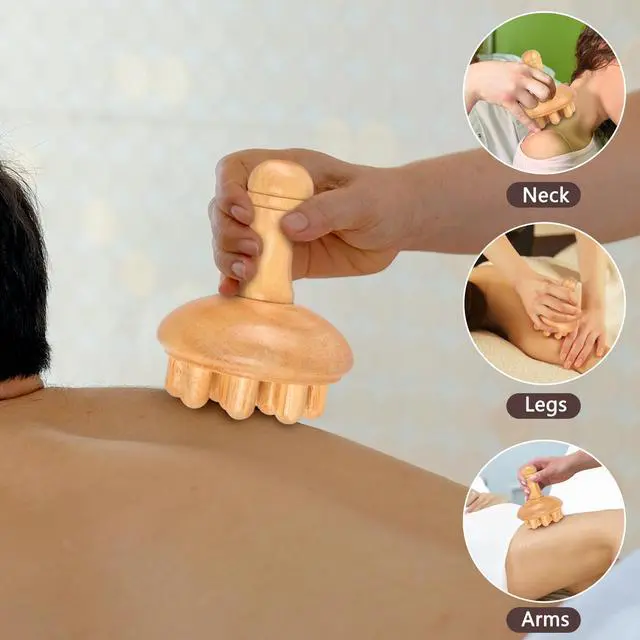 Alt view image 3 of 7 - Wood Therapy Massage Tools, Anti Cellulite Massager Body Scraping Lymphatic Drainage Massager,Trigger Point Wood Therapy Gua Sha Tool for Body Sculpting,Back, Legs, Full Body Use