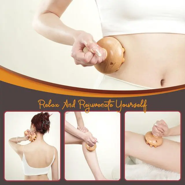 Alt view image 2 of 5 - Wooden Mushroom Massager, Wooden Body Contouring Therapeutic Tool, Anti Cellulite, Lymphatic Drainage, Muscle Relaxation and Pain Relief for Neck and Back Massager
