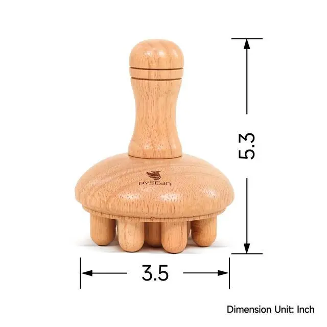 Alt view image 4 of 5 - Wooden Mushroom Massager, Wooden Body Contouring Therapeutic Tool, Anti Cellulite, Lymphatic Drainage, Muscle Relaxation and Pain Relief for Neck and Back Massager