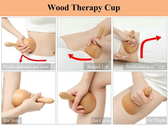 Alt view image 3 of 6 - Handhleld Wooden Massage Cup Wood Therapy Massage Tool Body Sculpting Tools for Maderoterapia,Lympahtic Drainage,Anti-Cellulite,Muscle Pain Relief
