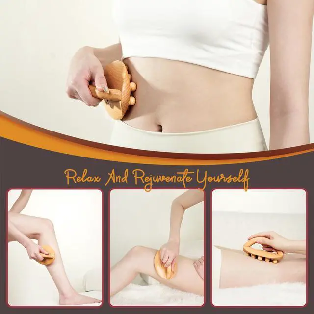 Alt view image 2 of 5 - Wood Therapy Mushroom Head Massage Tool, Wooden Massage Scraping Body Brush, Lymphatic Drainage Legs Abdomen Use, Remove Cellulite, Relieve Itchy Skin, Multi-Functional Body Shaping Massager