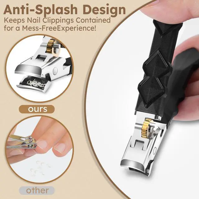 Alt view image 3 of 7 - Toenail Clippers for Thick Toenails for Seniors, Nail Clippers for Men Wide Jaw Opening, Slanted Toe Nail Clippers Long Handled Heavy Duty Ultra Sharp for Men Women