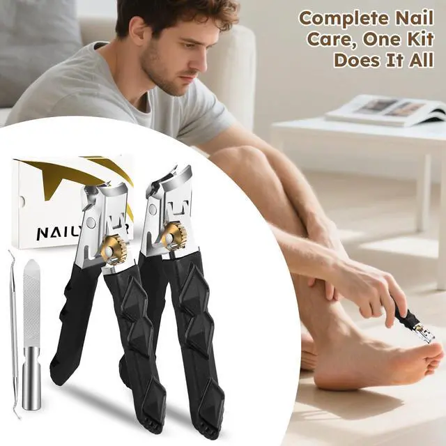 Alt view image 6 of 7 - Toenail Clippers for Thick Toenails for Seniors, Nail Clippers for Men Wide Jaw Opening, Slanted Toe Nail Clippers Long Handled Heavy Duty Ultra Sharp for Men Women