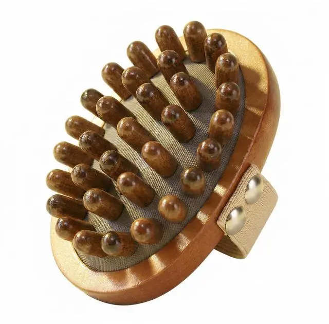 Main image of Wooden Meridian Massage Brush - Cepillo de Masaje & Wooden Hair Comb for Gentle Lymphatic Drainage, Oil-Safe Natural Wood Body & Scalp Brush with Cushioned Teeth, Self-Care Gift for Women