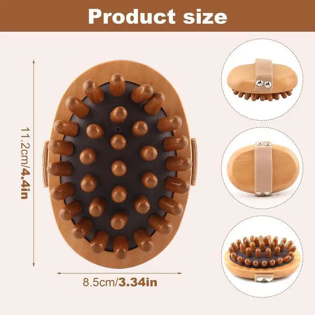 Alt view image 2 of 7 - 2 Pcs Meridian Massage Brush, Wooden Scalp Massage Tool for Muscle Pain Relief, Lymphatic Drainage, Body Shaping & Cellulite Reduction
