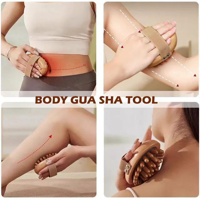 Alt view image 4 of 7 - Fascia Massage Blaster Tool for Cellulite, Meridian Massage, Muscle Knots, Trigger Points, Cellulite Massager Tool for Body Tension Relief Promote Lymphatic Circulation Wood