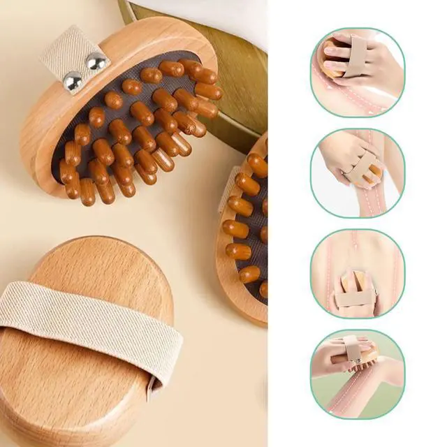 Alt view image 4 of 6 - 2PCS Meridian Brush Massage Body, Meridian Pressure Brush Wood Therapy Massage Tools for Full Body Shaping and Pain Relief