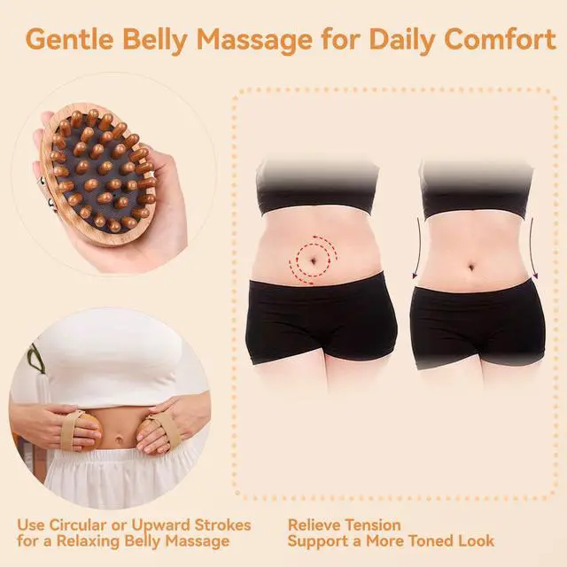 Alt view image 6 of 7 - 2PCS Meridian Massage Brush,Gua Sha Tool,Body Massage Brush,Wood Therapy Massage Tools, Meridian Brush for Belly,Body Sculpting Tools,Guasha Brush, Wooden Massage Tools,,