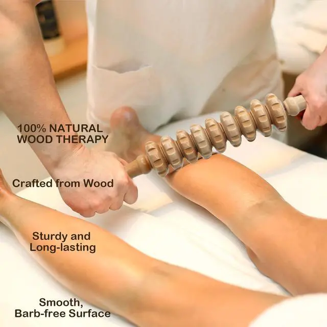 Alt view image 5 of 6 - Wood Therapy Massage Tools for Body Sculpting & Cellulite Reduction Manual Lymphatic Drainage Massager Roller Stick for Smooth Skin & Firming
