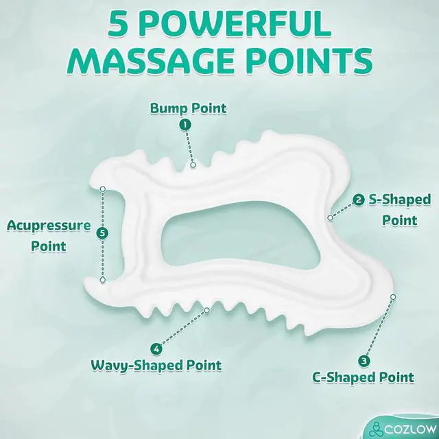 Alt view image 4 of 7 - Ceramic Gua Sha Massage Tool for Face & Body - Premium Muscle Scraping Tool for Lymphatic Drainage & Fascia Massage - Trigger Point Massager for Body Sculpting & Contouring - Style A