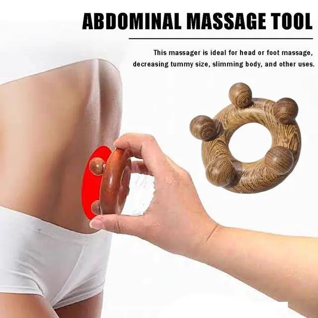 Alt view image 3 of 6 - Wood Therapy Abdominal Massage Tools,Lymphatic Drainage Massager, Body Sculpting Scraping Tools for Muscle Pain Relief, Anti Cellulite, Body Contouring and Shaping