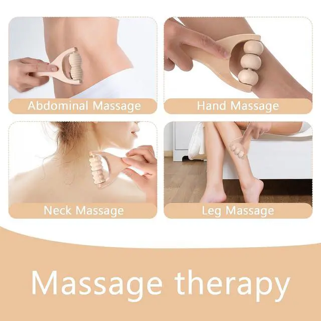 Alt view image 2 of 7 - 3Pcs Wooden Hand Massage Roller, Muscle Roller Stick, Manual Wood Therapy Massage Tools Massager Roller, for Relaxes Thigh, Leg, Hands Full Body Muscle Men Women