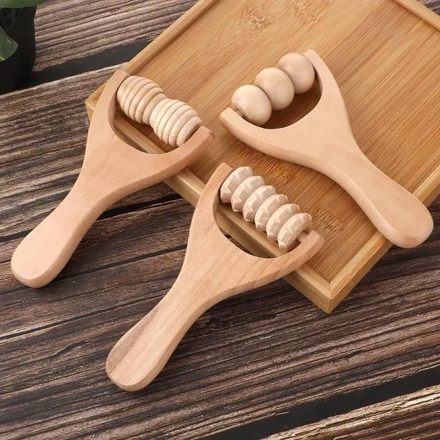 Alt view image 6 of 7 - 3Pcs Wooden Hand Massage Roller, Muscle Roller Stick, Manual Wood Therapy Massage Tools Massager Roller, for Relaxes Thigh, Leg, Hands Full Body Muscle Men Women