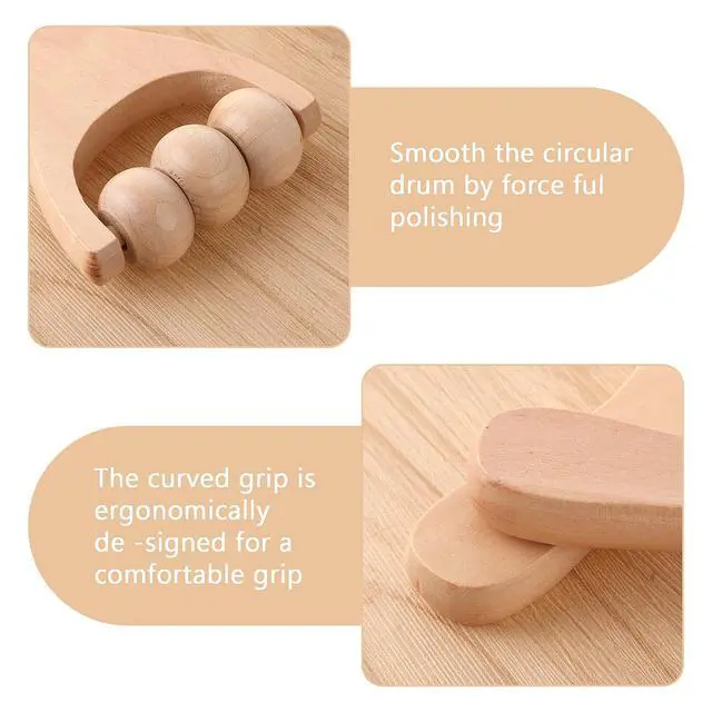 Alt view image 7 of 7 - 3Pcs Wooden Hand Massage Roller, Muscle Roller Stick, Manual Wood Therapy Massage Tools Massager Roller, for Relaxes Thigh, Leg, Hands Full Body Muscle Men Women
