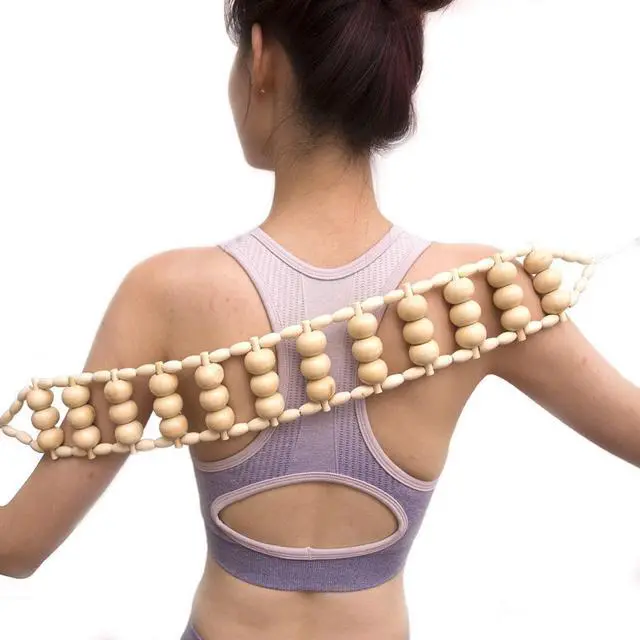 Alt view image 2 of 6 - Wooden Therapy Massage Tools for Body Sculpting, Back Massage Roller Rope, Manual Cellulite Massage Maderoterapia Kit for Body Shaping, Neck Leg Muscle Pain Relief