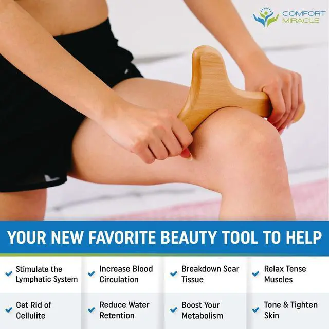 Alt view image 5 of 7 - Wooden Lymphatic Drainage Massager - Natural Wood Therapy Massage Tools Help Cellulite & Relax Tense Muscles - Our Full Body Lymphatic Drainage Tool Also Comes a Facial Massager