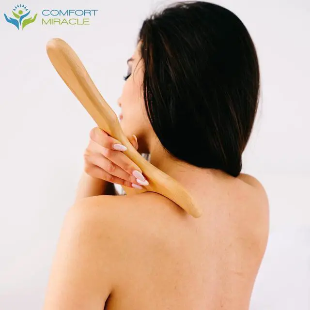 Alt view image 2 of 7 - Wooden Lymphatic Drainage Massager - Natural Wood Therapy Massage Tools Help Cellulite & Relax Tense Muscles - Our Full Body Lymphatic Drainage Tool Also Comes a Facial Massager