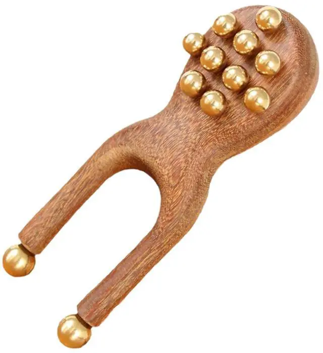 Main image of Scarab Acupressure Tool, Facial Massage Roller with 12 Brass Beads for Jaw Tension Relief, Trigger Point Massage, Facial & Neck Relaxation