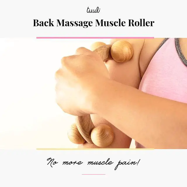 Alt view image 3 of 7 - Accessories Back Massager with Smooth Ball Rollers, Multi-Functional Back Roller, Neck Massager, Eases Muscle Tension and Supports Skin Health, Muscle Roller 7 x 3 inches