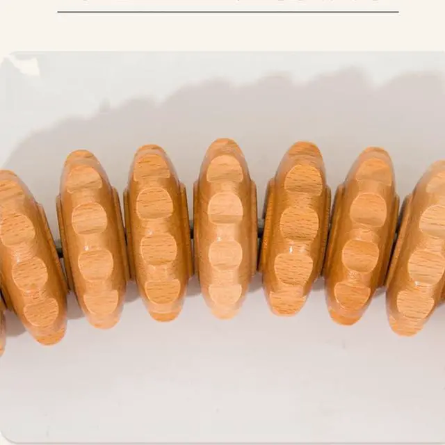 Alt view image 3 of 5 - Wood Therapy Massage Tools,Handheld Fascia Blaster Tool for Muscle Relief, Lymphatic Drainage Body Sculpting Anti Cellulite Massager for Women and Men (12 Wheel)