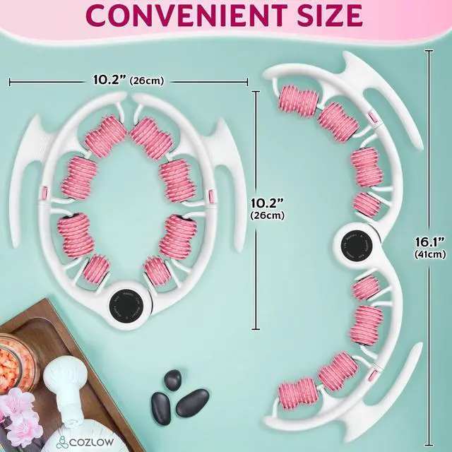 Alt view image 4 of 7 - Cellulite Massage Roller - Pink - Anti-Cellulite Massager with Detachable Roller Handles for Thighs, Legs & Buttocks - Fascia Massage Tool for Lymphatic Drainage & Deep Tissue Therapy