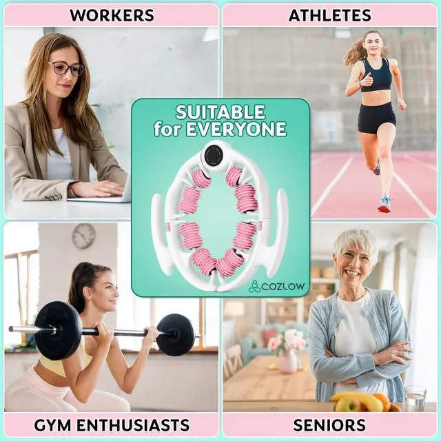 Alt view image 7 of 7 - Cellulite Massage Roller - Pink - Anti-Cellulite Massager with Detachable Roller Handles for Thighs, Legs & Buttocks - Fascia Massage Tool for Lymphatic Drainage & Deep Tissue Therapy