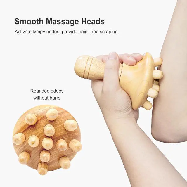 Alt view image 3 of 7 - Wood Therapy Massage Tool Wooden Lymphatic Drainage Massager One-Handed Body Sculpting Tools,Physical Therapy Tools, Muscle Scraping Tool,Gua Sha Wood Therapy Tool-5.5 * 4.3 inches