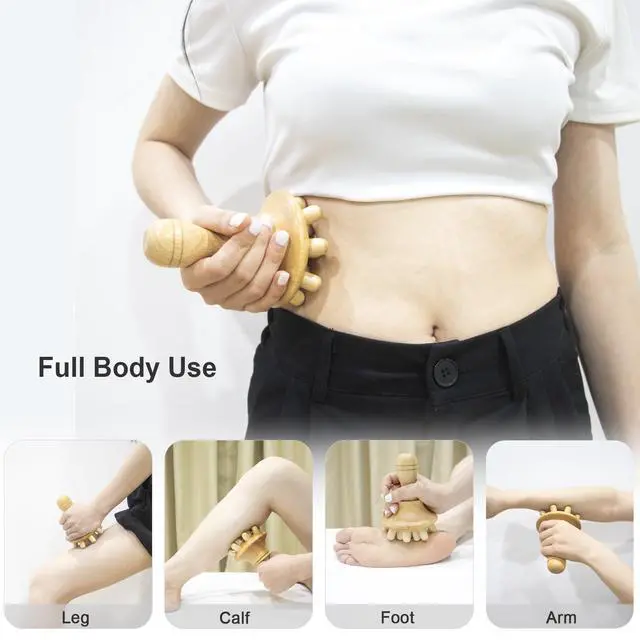Alt view image 6 of 7 - Wood Therapy Massage Tool Wooden Lymphatic Drainage Massager One-Handed Body Sculpting Tools,Physical Therapy Tools, Muscle Scraping Tool,Gua Sha Wood Therapy Tool-5.5 * 4.3 inches