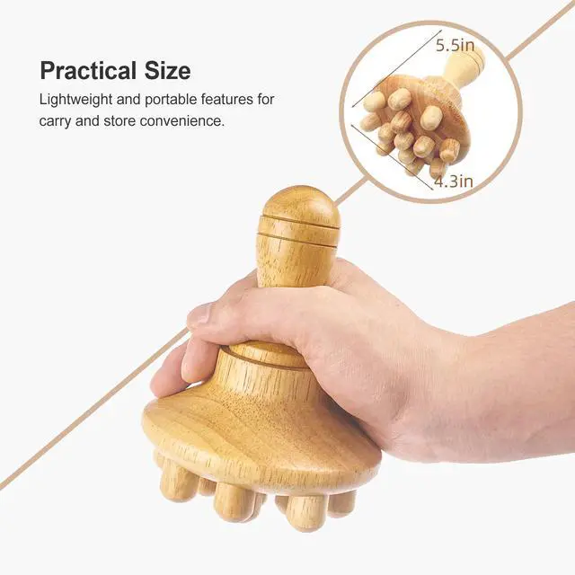 Alt view image 7 of 7 - Wood Therapy Massage Tool Wooden Lymphatic Drainage Massager One-Handed Body Sculpting Tools,Physical Therapy Tools, Muscle Scraping Tool,Gua Sha Wood Therapy Tool-5.5 * 4.3 inches