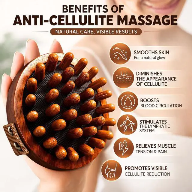Alt view image 4 of 7 - Wood Meridian Brush Massage Body Anti Cellulite Massager