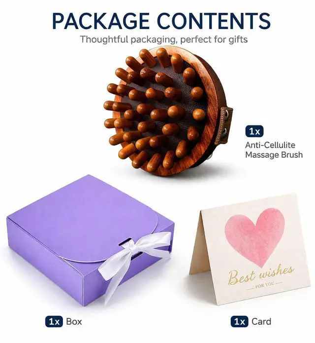 Alt view image 7 of 7 - Wood Meridian Brush Massage Body Anti Cellulite Massager