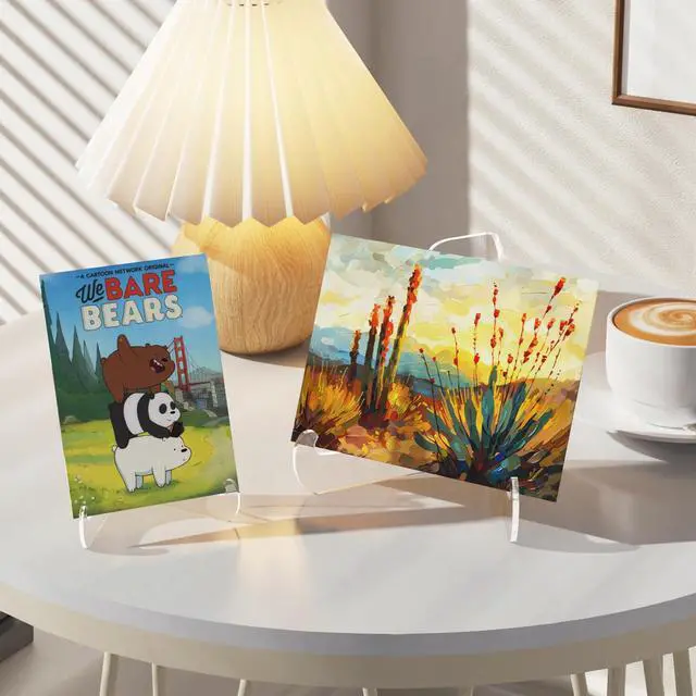 Alt view image 6 of 7 - 5 Pack Acrylic Display Stand, Plate Stand for Display, Clear Easel Stand, Display Holder for Card, Frame, Picture, Magazine, Book, CD, Phone (Small/ 3 Inch)