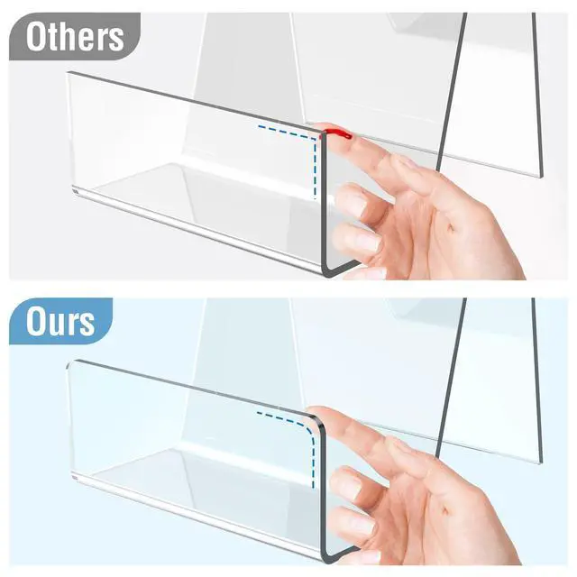 Alt view image 3 of 7 - 6 Pack Acrylic Book Stand, Clear Easel Stand for Display, Book Display Holder, Display Stand for Album, CD, Magazine, Postcard, Picture, Plate, Artworks, Phone, Tablet