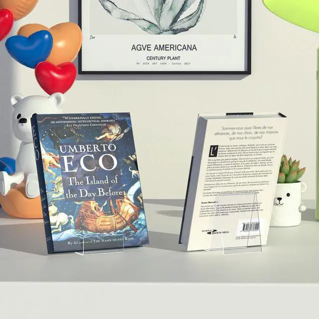 Alt view image 6 of 7 - 6 Pack Acrylic Book Stand, Clear Easel Stand for Display, Book Display Holder, Display Stand for Album, CD, Magazine, Postcard, Picture, Plate, Artworks, Phone, Tablet