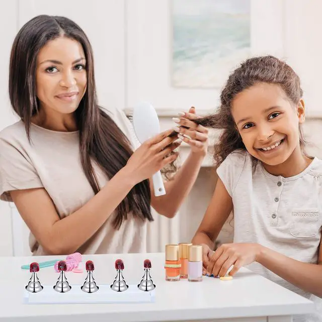 Alt view image 5 of 7 - 2 Sets Nail Stand Press on Nail Holder Magnetic Fake Nails Holder Acrylic Nails Display Practice for Painting Art for False Fingernail Manicure Tool Home DIY Salon Supplies(Silver)