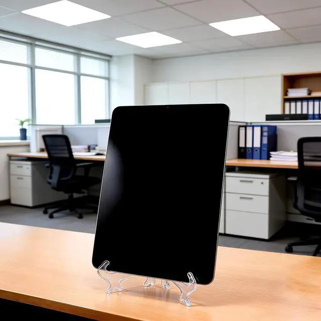 Alt view image 7 of 7 - 2 Pcs Acrylic Plate Stand Folding Clear Acrylic Easel Plate Stands for Display Photo Holder Picture Frame Book