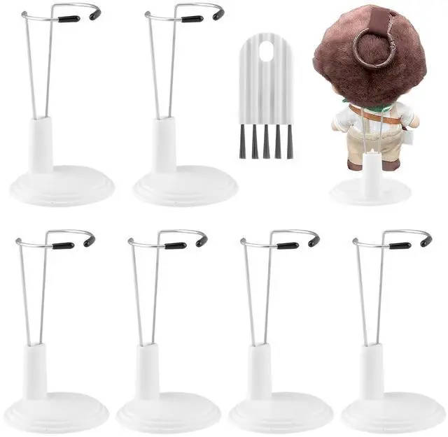 Main image of 6 pcs Doll Stand Adjustable Action Figure Display Holder Support for 4-8 inches Dolls Keep the Standing Position for Home Office Shop Birthday Party Favor, Without-Dolls (:White)