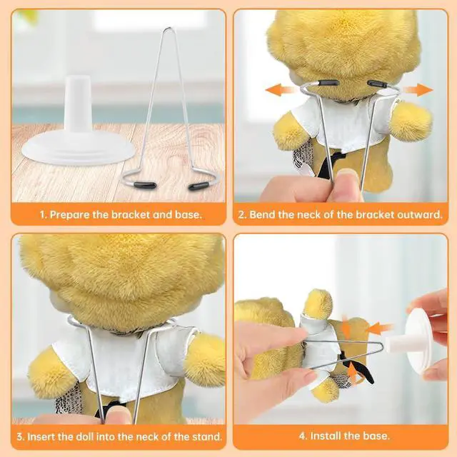 Alt view image 4 of 7 - 6 pcs Doll Stand Adjustable Action Figure Display Holder Support for 4-8 inches Dolls Keep the Standing Position for Home Office Shop Birthday Party Favor, Without-Dolls (:White)