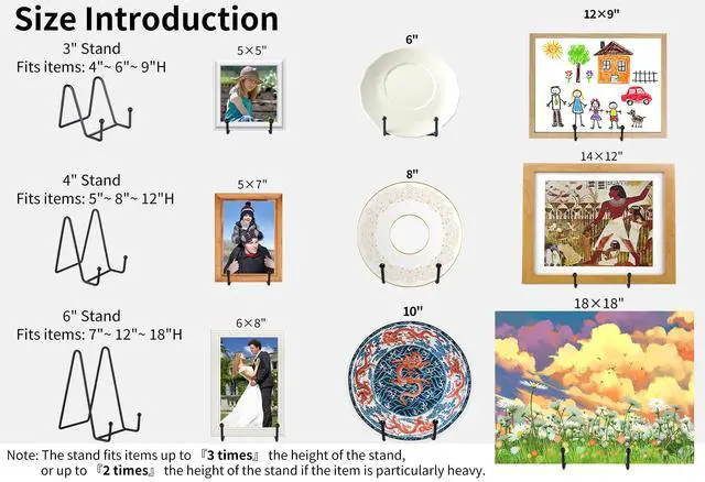 Alt view image 3 of 7 - 5 Pack 3 Inch Small Plate Holder Display Stands, Mini Metal Black Frame Stand for Picture, Book, Photo Easel, Creation, Collectibles
