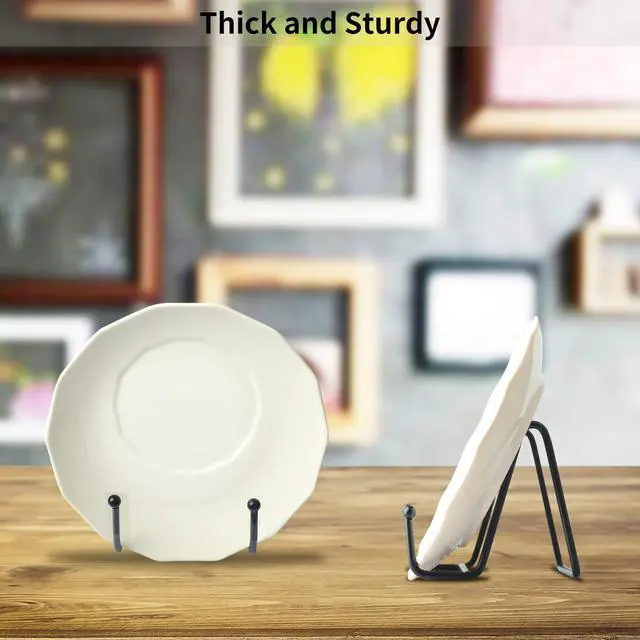 Alt view image 5 of 7 - 5 Pack 3 Inch Small Plate Holder Display Stands, Mini Metal Black Frame Stand for Picture, Book, Photo Easel, Creation, Collectibles