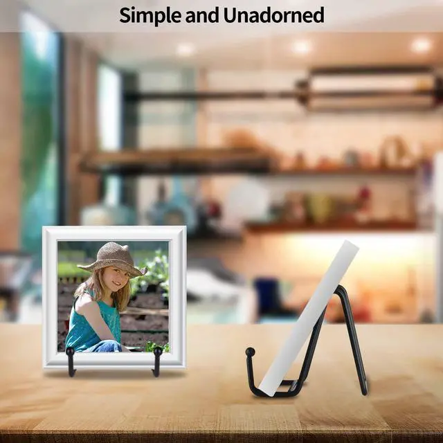 Alt view image 4 of 7 - 5 Pack 3 Inch Small Plate Holder Display Stands, Mini Metal Black Frame Stand for Picture, Book, Photo Easel, Creation, Collectibles