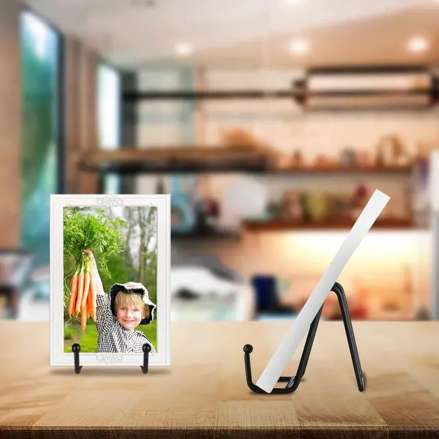 Alt view image 6 of 7 - 5 Pack 3 Inch Small Plate Holder Display Stands, Mini Metal Black Frame Stand for Picture, Book, Photo Easel, Creation, Collectibles