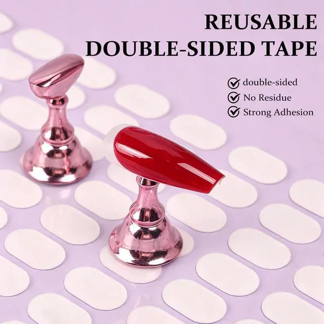 Alt view image 5 of 6 - 210Pcs Professional Nail Stand for Press Ons Nail Holder for Painting Nails, Upgraded Solid Acrylic Magnetic Fake Nail Stands Tips for DIY Painting Practice Nail Art Tool(Pink)