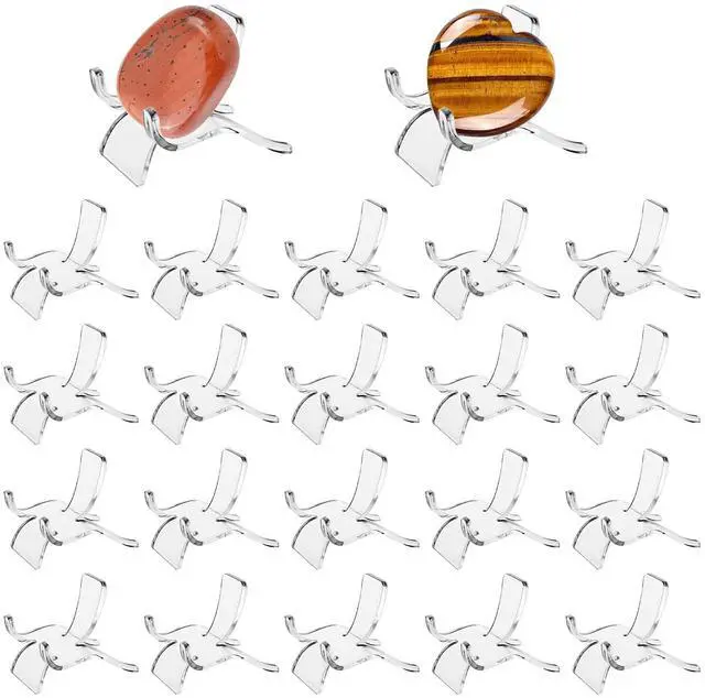 Main image of 20Pcs Rock Display Stand Holder Clear Acrylic Display Stands Easels Pedestals for Crystal Geodes Mineral Agate Fossil Coral Gemstone Collectibles