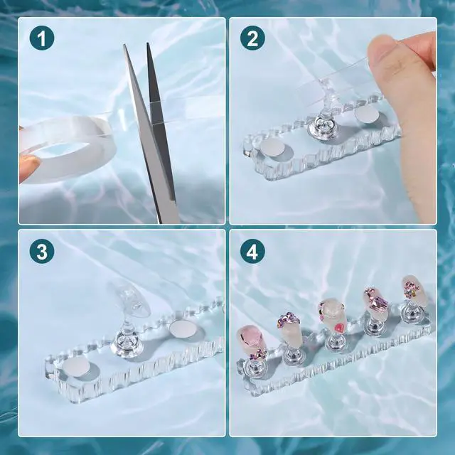 Alt view image 6 of 7 - Nail Stand, 2 Set Nail Holder for Painting Nails, Nail Stand for Press on, Press on Nail Stand for Practice, Magnetic Acrylic Nail Display Stands for Nail Art with Double-Sided Tape