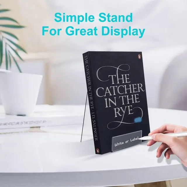 Alt view image 6 of 7 - Acrylic Book Stand with Ledge,6PC 4 Inch Clear Acrylic Display Easel Transparent Display Stand Holder Tablet Holder for Displaying Books,Magazine,Plate,Pictures,Artworks, CDs
