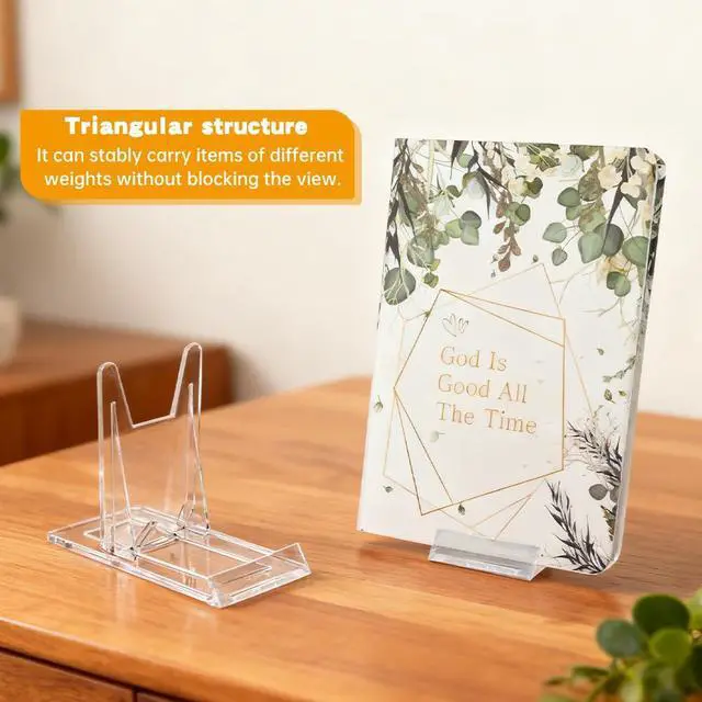 Alt view image 3 of 7 - 10 Pack Book Display Stands Adjustable Clear Easel Collector Display Holder Acrylic Book Easel Collector Display Stand for Comic Artwork Album CD Magazine Postcard Cookbooks Photos